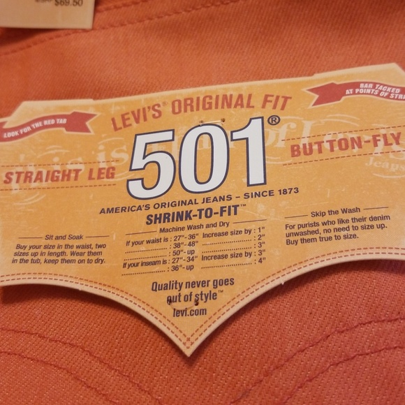 Levi's 501 Shrink-to-Fit button-fly jeans - coral - Picture 7 of 8